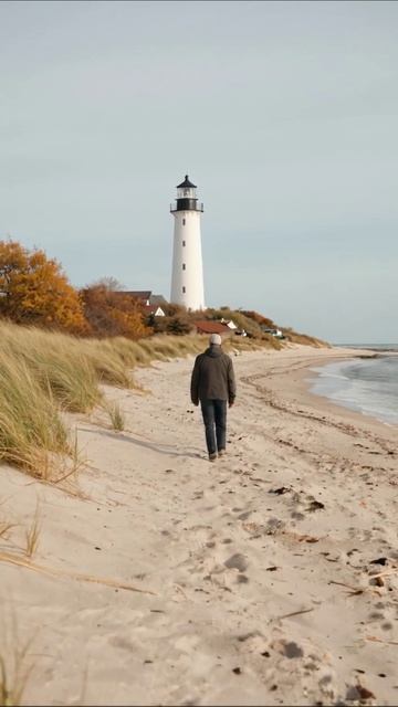 Прогулка к маяку у моря #пляж #маяк #природа