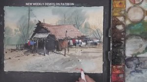 Атмосферный деревенский пейзаж