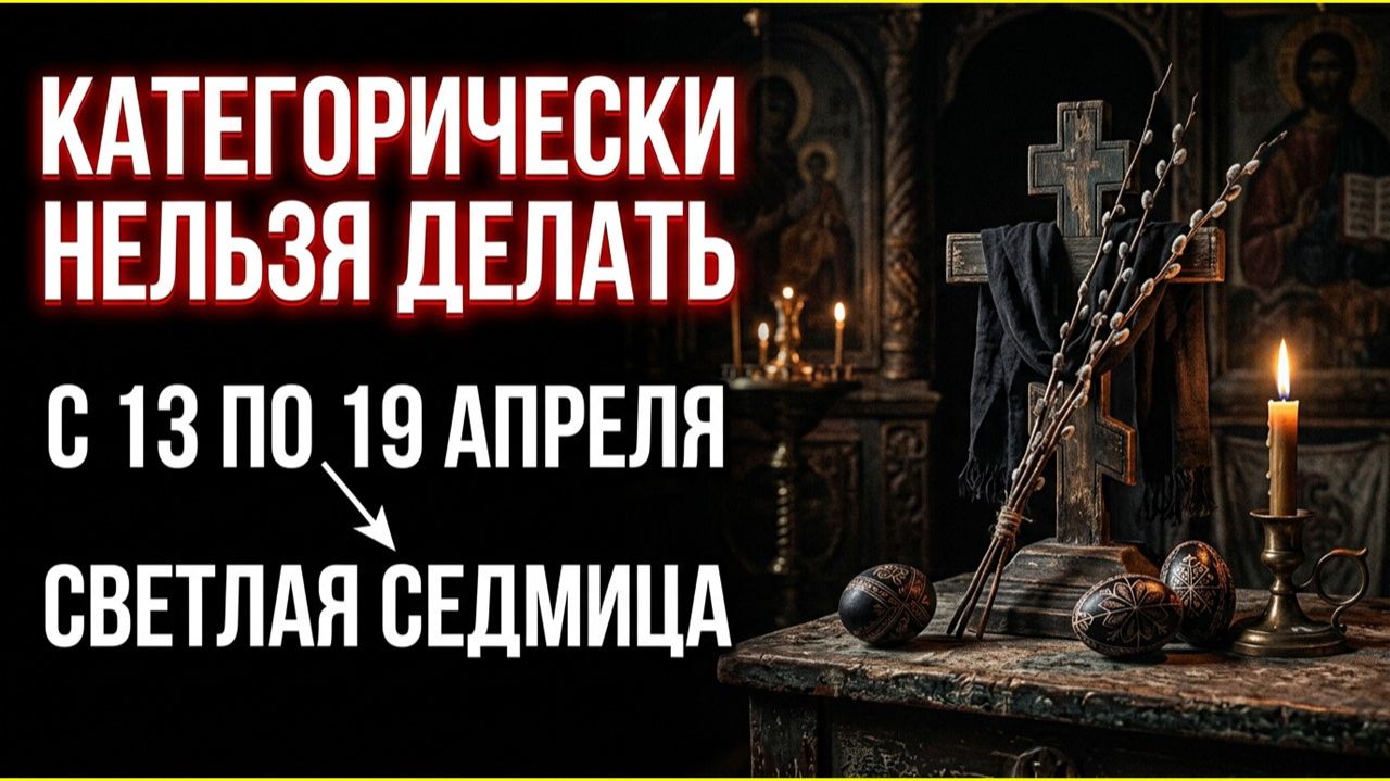 Категорически нельзя делать с 13 по 19 апреля 2026 года: строгие запреты Светлой седмицы