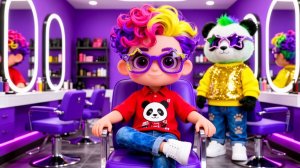 🌈ВЕСЁЛЫЙ ПАРИКМАХЕР ПАНДОЧКА СОЗДАЁТ КРЕАТИВНУЮ ПРИЧЁСКУ | Развивающие мультфильмы для детей