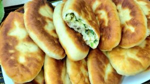 Как пух! Пирожки с яйцом и зеленым луком! Тесто на кефире, простой рецепт!