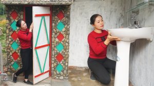 Устанавливаю сантехнику, отделываю душевую комнату кирпичом и камнем. Серия 45. Се