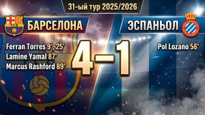 ГОЛЫ БАРСЕЛОНА - ЭСПАНЬОЛ // 31-ЫЙ ТУР ЛА ЛИГА 25/26