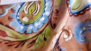 Плотный шелк стрейч Пейсли д 1479