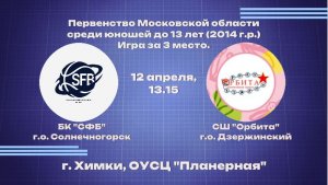 Финал 4-х Первенство Московской области среди юношей до 13 лет (2014 г.р. и моложе)