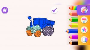 Новые развивающие раскраски с созданием персонажа,создай свой синий трактор сам.