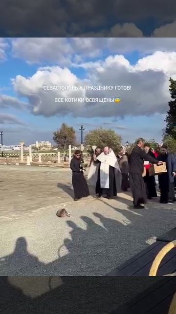 Севастополь. Освящение началось с котика 😍