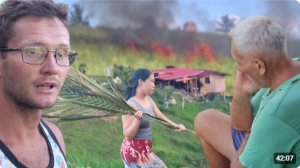 ИСХОД РУССКИХ МУЖИКОВ В ДЖУНГЛИ. Горящий тростник решил судьбу нашего дома  Варан съел наших цыплят