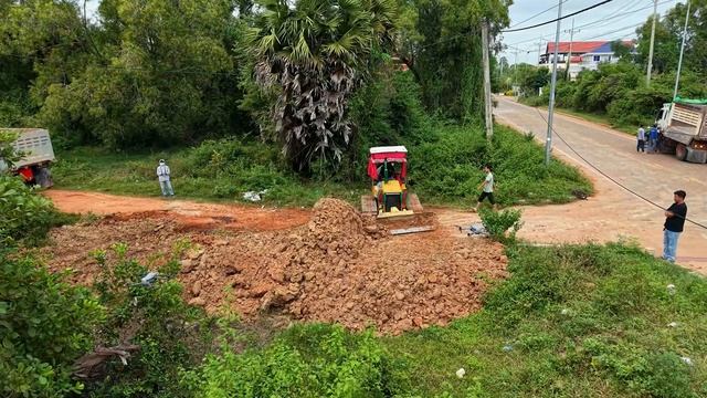 Great new project!! Strong clearing pushing soil dumping garbage bins under houses by Dozer  Dump
