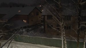 Падение снега зимой 5 минут непрерывно