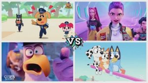 ШЕРИФ ЛАБРАДОР против ЭНГРИ БЕРДС 2 и БЛУИ — Битва Героев и K-POP ОХОТНИКИ НА ДЕМОНОВ 🐶🐦⚡️