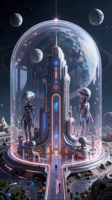 Галактический город: встреча с инопланетянами #наукафантастика #инопланетяне #космос