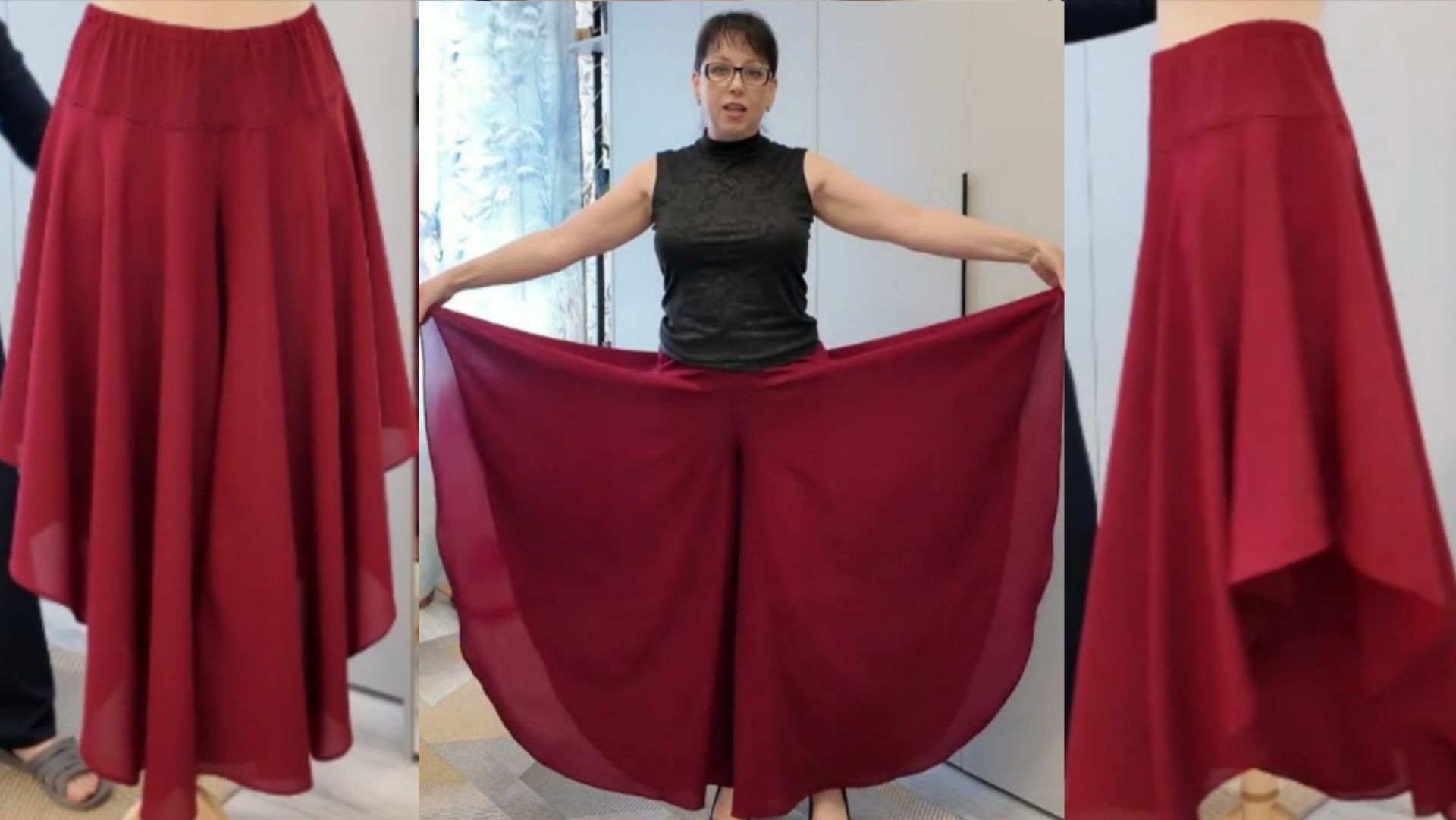 БРЮКИ-ШОРТЫ НЕОБЫЧНОГО КРОЯ. Сборка брюк солнце.