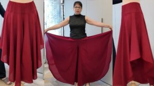 БРЮКИ-ШОРТЫ НЕОБЫЧНОГО КРОЯ. Сборка брюк солнце.