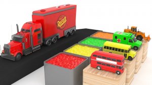 Изучение цветов с помощью уличных транспортных средств изучение цветов с помощью водовозов для детей