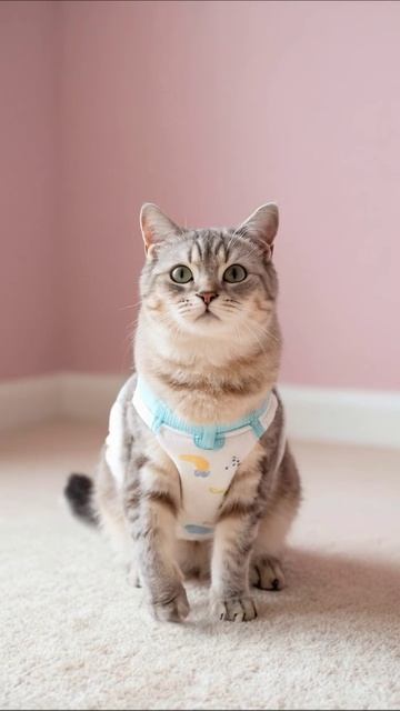 Очаровательный котик в забавном наряде #кот #друзья #милота