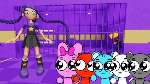 СПРУНКИ ДЕТКИ ПИНКИ, РЭДДИ, СКАЙ, ВЕНДА И ГРЕЙ ИГРАЮТ В ЛИЛИ ЛАВБРЕЙДЗ PRISON RUN OBBY В ROBLOX