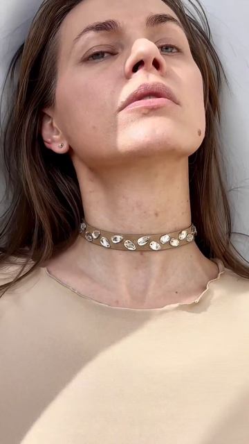 Чокер Агидель, расшитый хрустальными каплями / удобная доставка-оплата