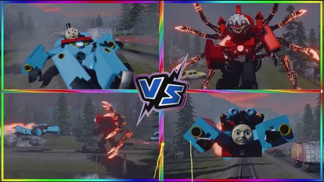 ПОЕЗД МУТАНТ против ДОБРЫЙ ПАРОВОЗИК и ТЕМНЫЙ ЗВЕРЬ  Битва Поездов-Монстров 