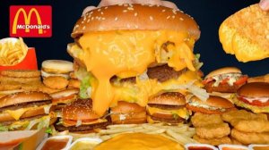 АСМР МУКБАНГ ЭКСТРА БОЛЬШИЕ БУРГЕРЫ MCDONALDS, ХРУСТЯЩИЕ КУРИНЫЕ НУГГИ, ХЭШ-БРАУНЫ, ФРИСАСМР МУКБАНГ
