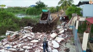 Строительсиво, снос старого здания и засыпка дороги