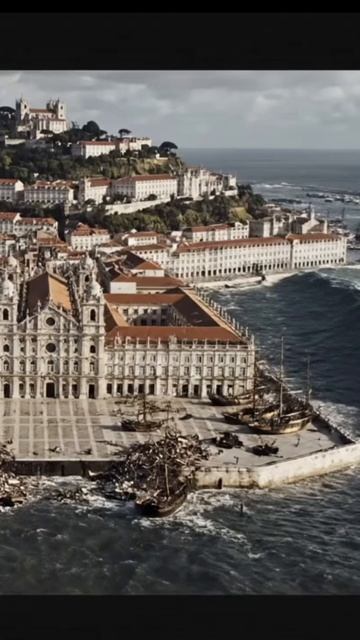 Лиссабон 1755 Цунами - гигантская волна после землятрясения #shorts