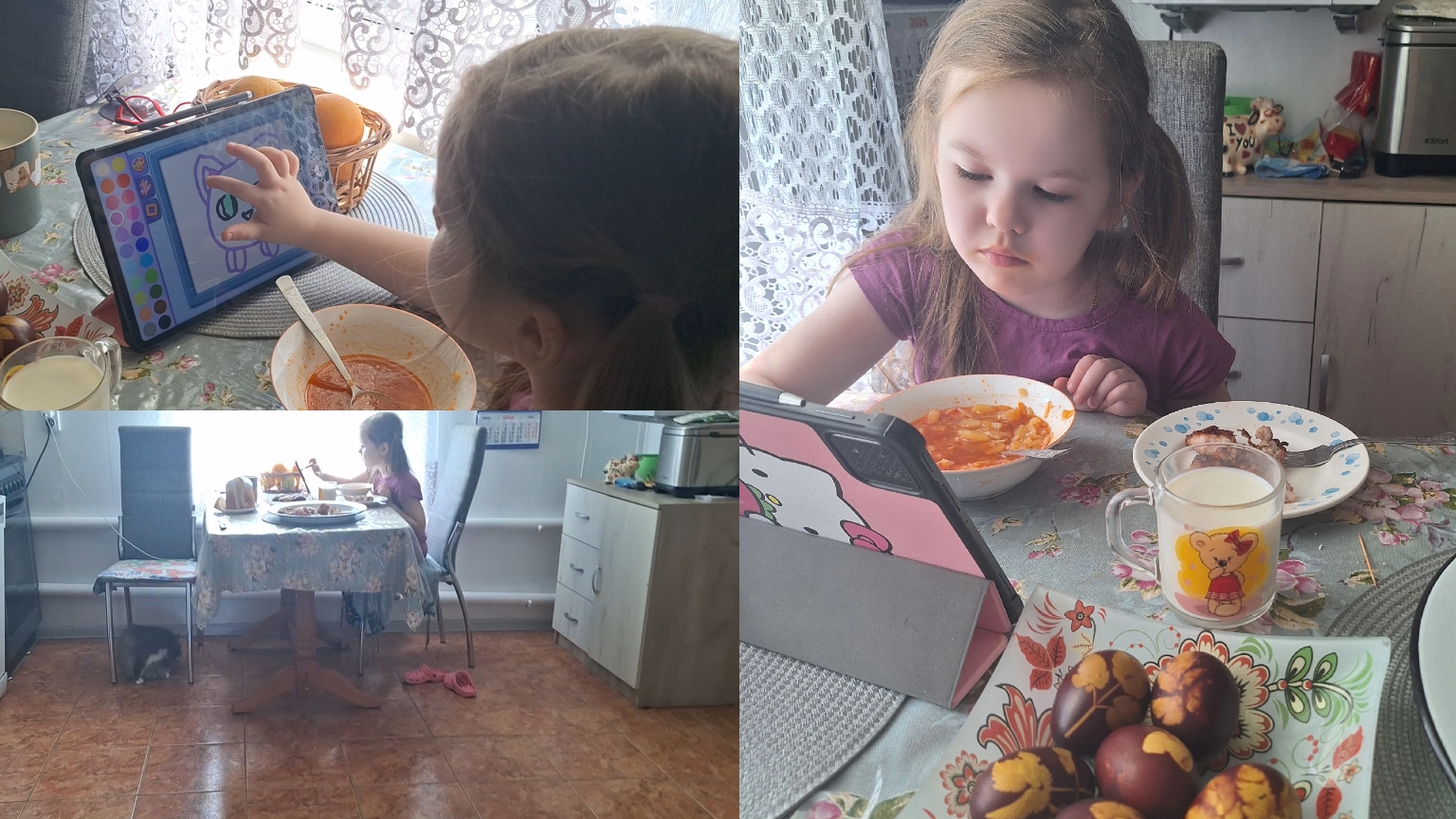 Внучка в гостях.