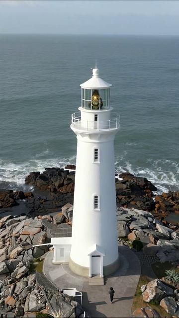 Красота маяка на берегу моря #маяк #океан #природа