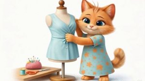 Шуточный мультик про кошечку желающую научиться шить