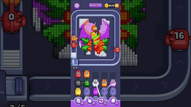 Прохождение 724 уровня Pixel Flow