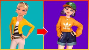 Чудесная Леди Баг: Трансформация Хлои и Маринетт - Раскраска для детей