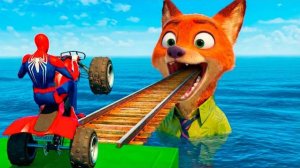 СПАЙДЕР-МЕН ПРОТИВ ДЖУДИ И НИКА — ПОЕЗДКА НА МОТОЦИКЛЕ, ТРЮКИ И СМЕШНЫЕ МОМЕНТЫ GTA  МУЛЬТИВСЕЛЕННАЯ