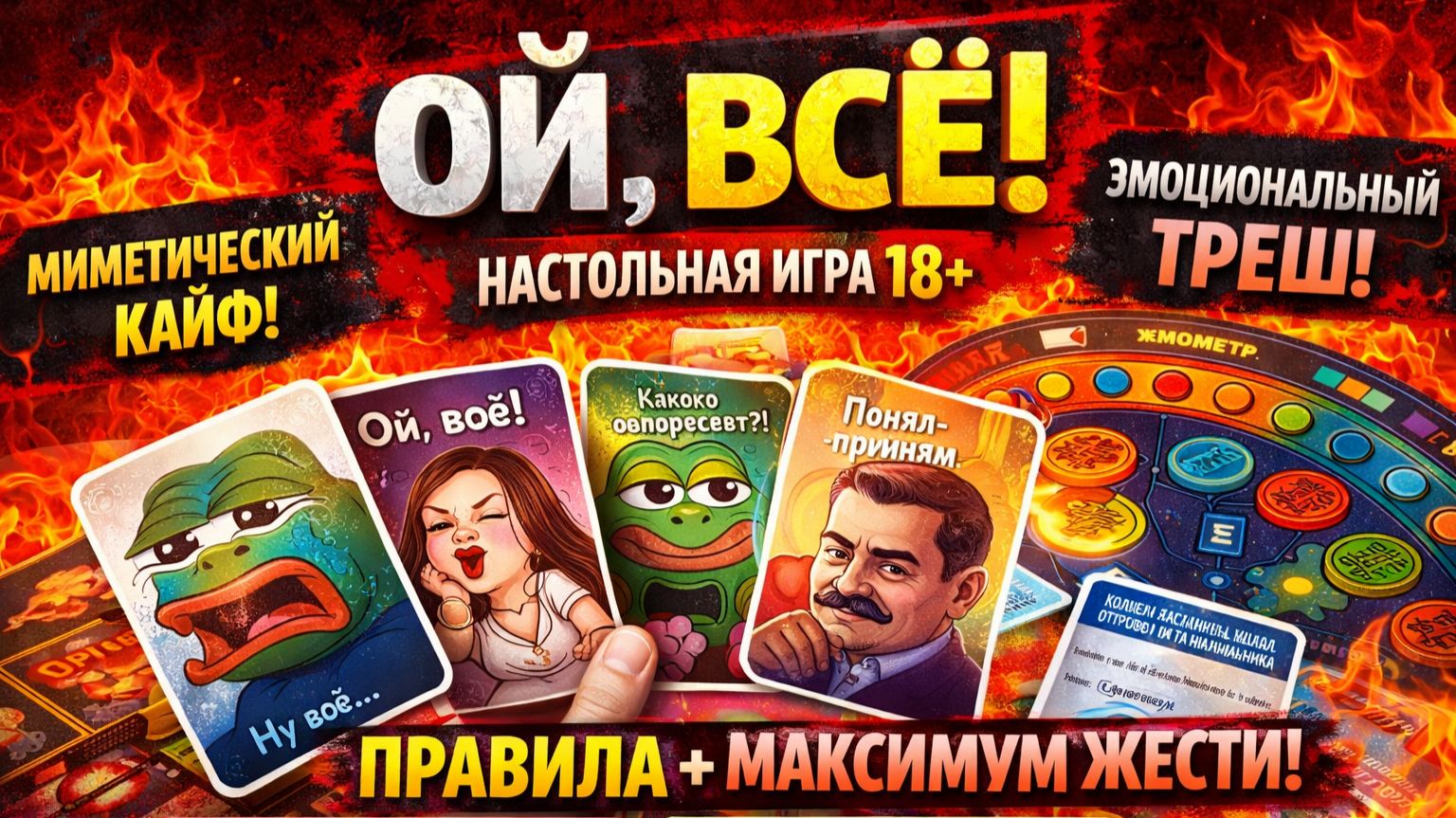 Ой, всё! — правила настольной игры | как играть | игра на эмоции и мемы 18+