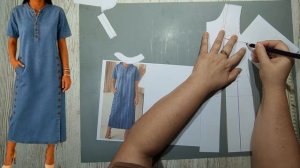 Моделирование. Идеальное джинсовое платье для любой фигуры. Выкройка № 2024.