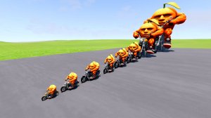 Большой и маленький Удин Дин Дин Дан на мотоцикле