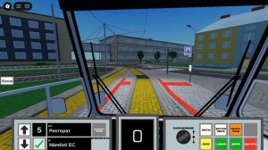 Поездка на трамвае Tatra T6B5 в роблоксе по маршруту №5