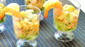 Морская нежность в стаканчике. Простая порционная закуска за 5 минут.