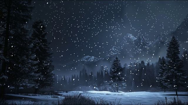 Чёрный Экран и Снегопад – Шум для Быстрого Засыпания – 3 Часа: