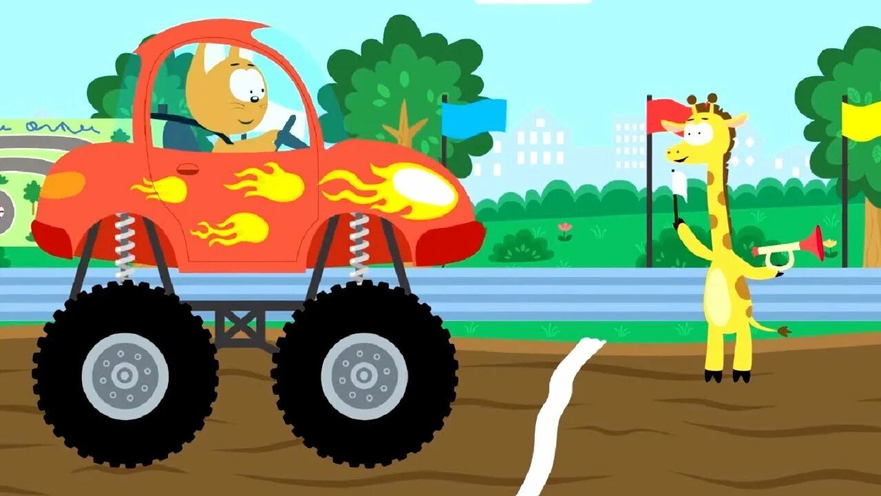 Котёнок Котэ. Монстртрак. Волшебный гараж. Мультик.