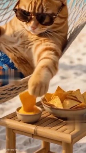 Котик сидит на отдыхе