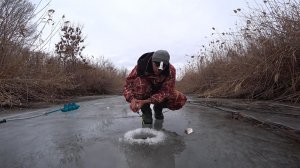 УСТАЛ ПОДСЕКАТЬ. КАНАВА ВОКРУГ ПОЛЯ ПОЛНА РЫБЫ. Азартная зимняя рыбалка на мормышку.