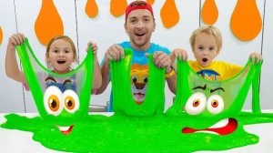 Крис и Николь хотят одинаковые слаймы - Веселые игры с дядей