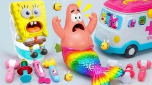 СПАНЧ БОБ  ДОКТОР И СКОРАЯ ПОМОЩЬ  ПАТРИК! ЛЕЧИМ СПАНЧ БОБА ИГРА АСМР | КОЛЛЕКЦИЯ ASMR ИГРУШКИ