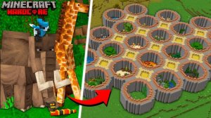 Построил ЗООПАРК ЖИВОТНЫХ в Майнкрафт Хардкор!