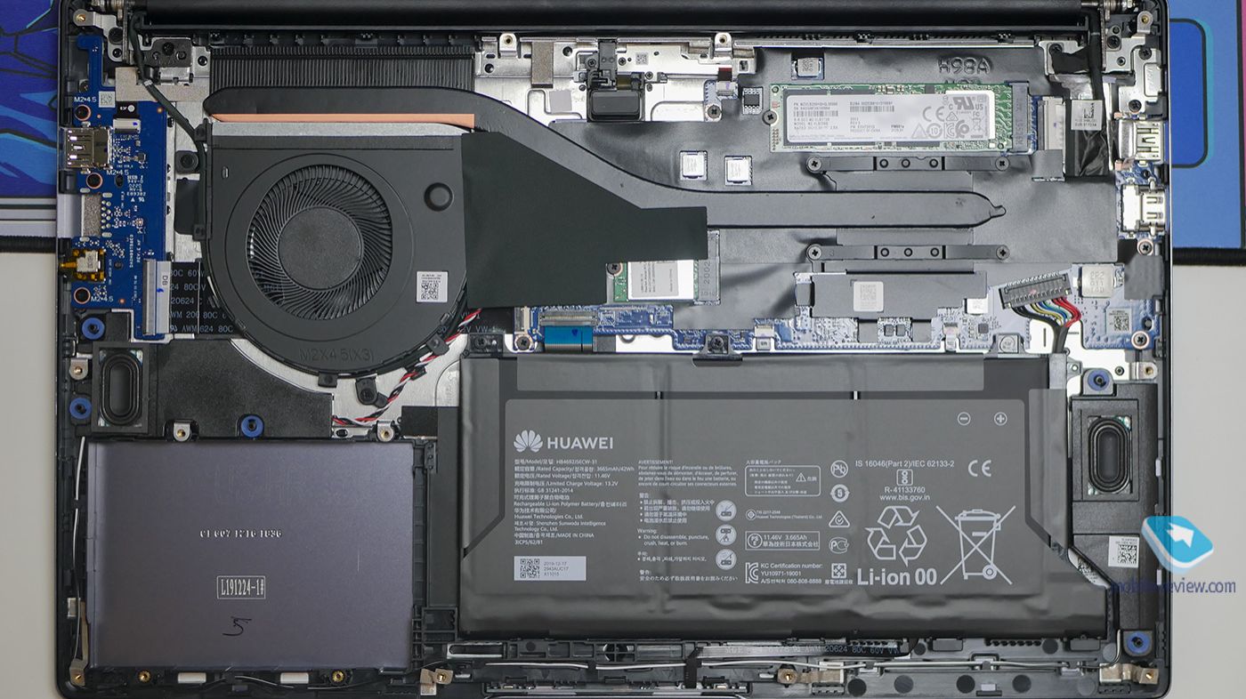 Разборка и обслуживание ноутбука Honor MagicBook 15: Чистка системы охлаждения и замена термопасты