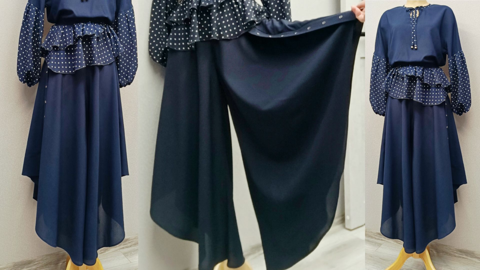 БРЮКИ НЕОБЫЧНОГО КРОЯ. Брюки полу солнце. Сборка. Всё, кроме пояса.