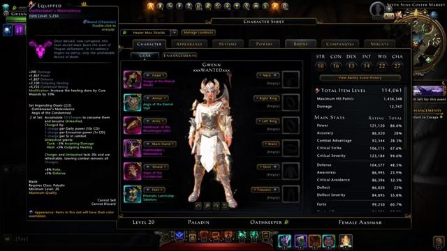 Neverwinter - M32.5 Paladin Healer Build/Guide with Max Shield/Heal Stats! - Starter Gear Included