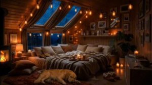 Расслабляющие звуки дождя с грозой и камином в уютном доме, для отдыха и сна, дождь с грозой 😴