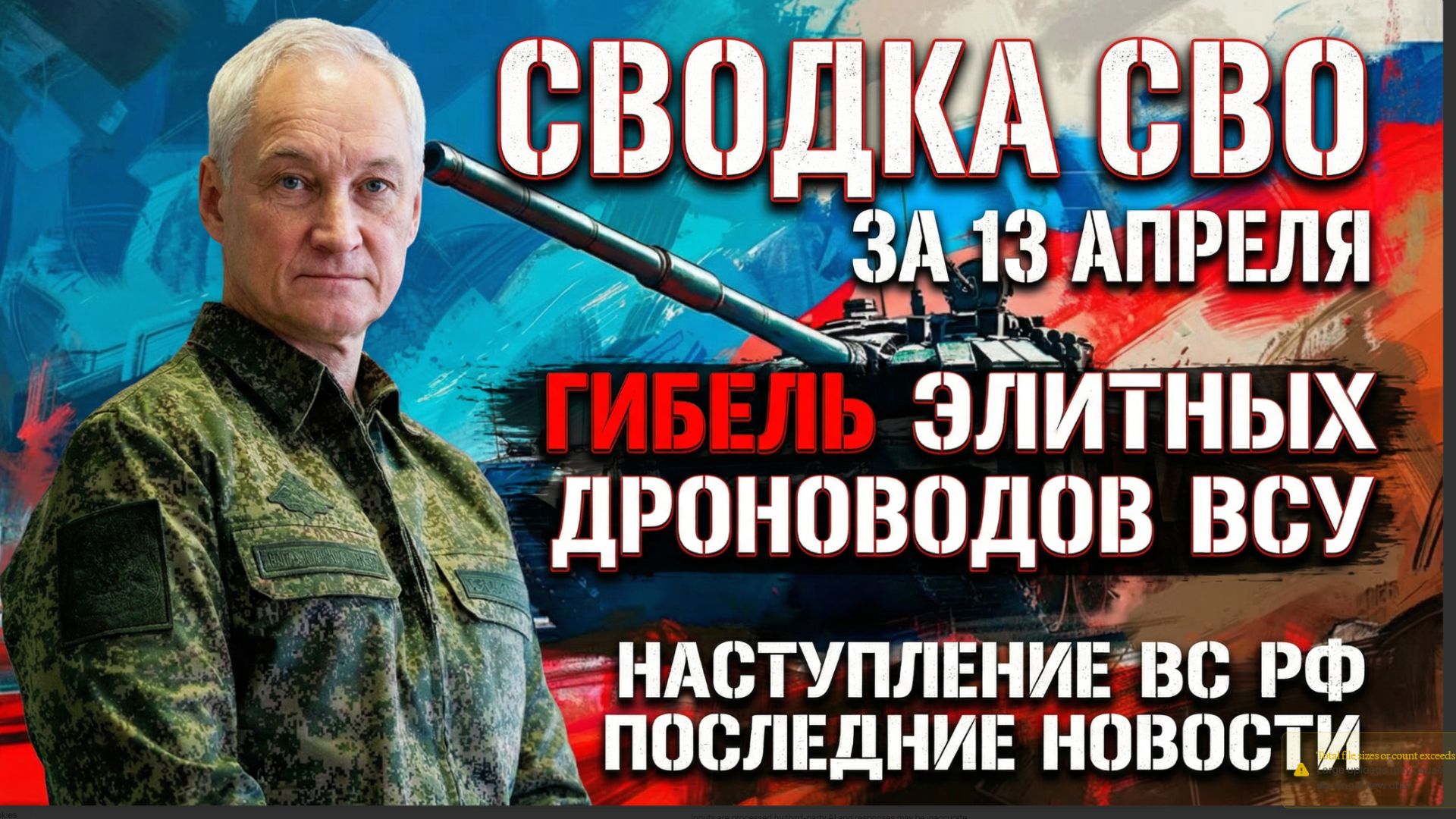 Сводка СВО за 13 апреля. Гибель элитных дроноводов ВСУ Наступление ВС РФ  последние новости
