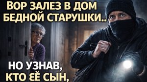 Аудио рассказ. Вор залез в дом бедной старушки… но узнав, кто её сын, он побледнел